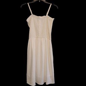 Art Class Girls A Line Sleeveless Smocked Linen Blend Dress White XL (14-16)